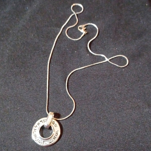 Sterling silver pendant engraved with A woman of Valorin Hebrew